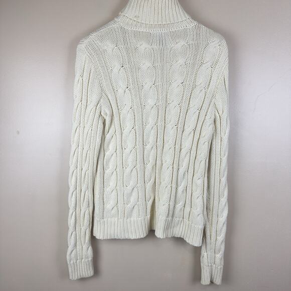 Lauren Ralph Lauren Women’s L Cable-Knit Turtleneck Sweater Preppy ,Ivy League - Picture 7 of 13